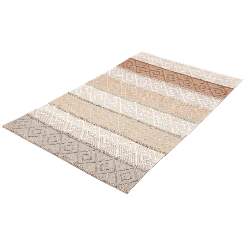 ECARPETGALLERY Braid weave Sienna Multi Color Wool Rug - 5'0 x 8'2