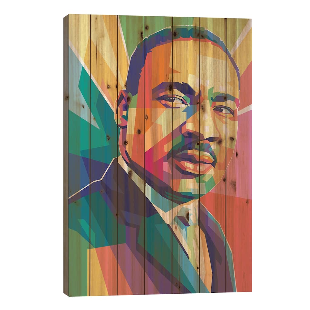 Martin Luther King JR III Print On Wood by Dayat Banggai - Multi-Color