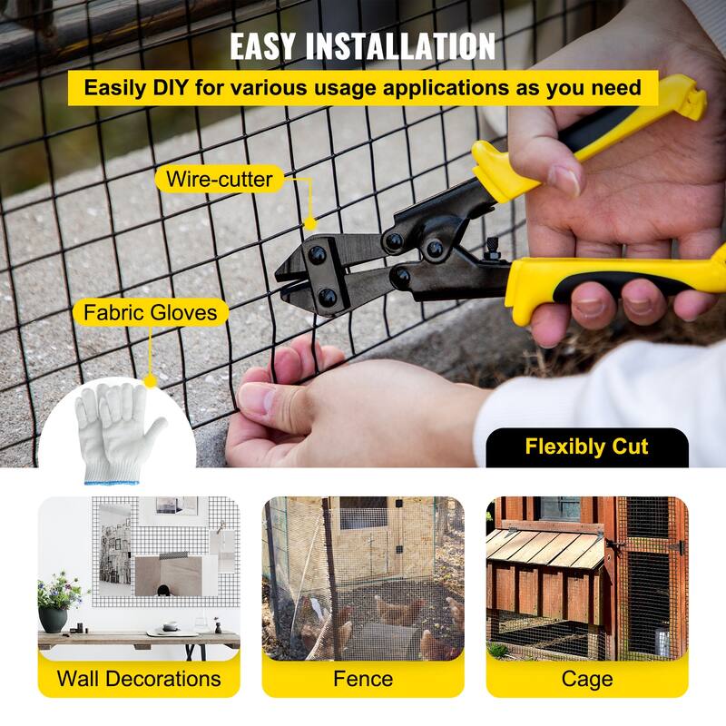 VEVOR Hardware Cloth,Galvanized Steel Vinyl Coated Chicken Wire Fencing,for Garden Fencing & Pet Enclosures - 48" x 50' size
