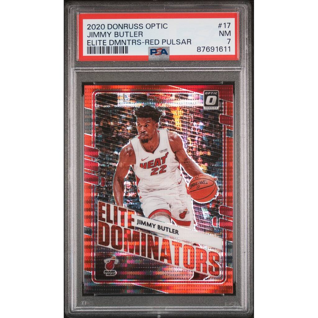 Jimmy Butler 2020 Panini Donruss Optic Elite Red Pulsar Card #17 Graded PSA 7 - 8'6" x 11'6"