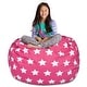 preview thumbnail 136 of 187, Kids Bean Bag Chair Cover Stuffed Animal Storage or Toy Organizer 48 Inch Extra Large - Canvas White Stars on Pink