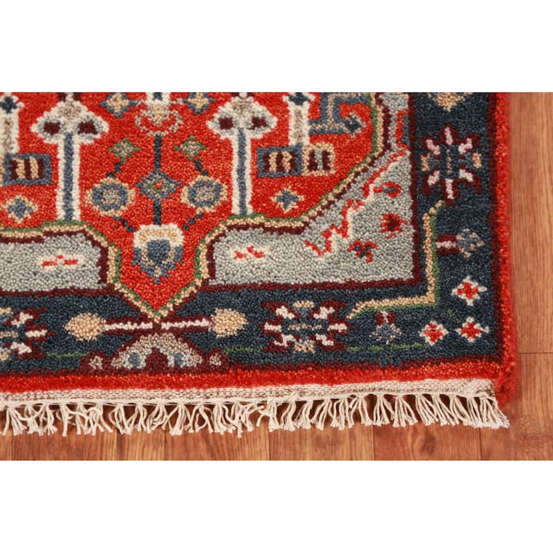 Orange Kazak Indian Accent Foyer Rug Handmade Wool Carpet - 2'0" x 3'0"