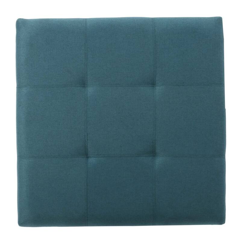 Tufted Square Storage Ottoman, Dark Teal