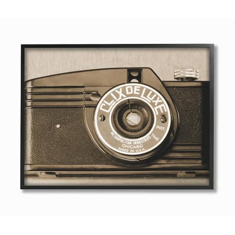 Stupell Industries Antique Camera Vintage Sepia Art Photograph Framed Wall Art