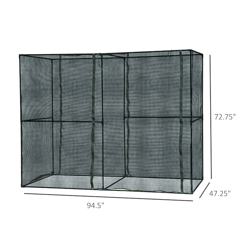 Outsunny 94.5" x 47.25" x 72.75" Walk-in Greenhouse with High-Quality HDPE Cover & 2 Zippered Doors for Plants/Herbs
