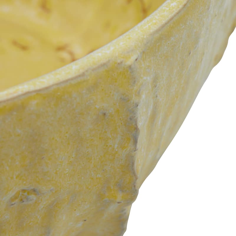Stoneware Planter with Detail - 8.6"L x 8.6"W x 4.8"H