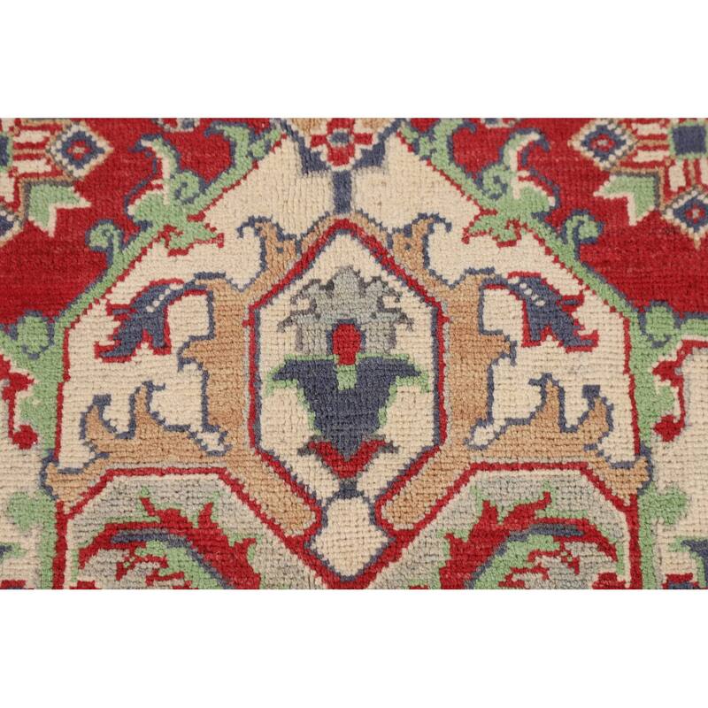 Red Kazak Oriental Area Rug Hand-Knotted Dining Room Wool Carpet - 6'8" x 9'9"
