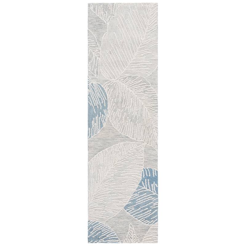 SAFAVIEH Handmade Jardin Mridula Wool Rug - Blue/Ivory - 2'3" x 8' Runner