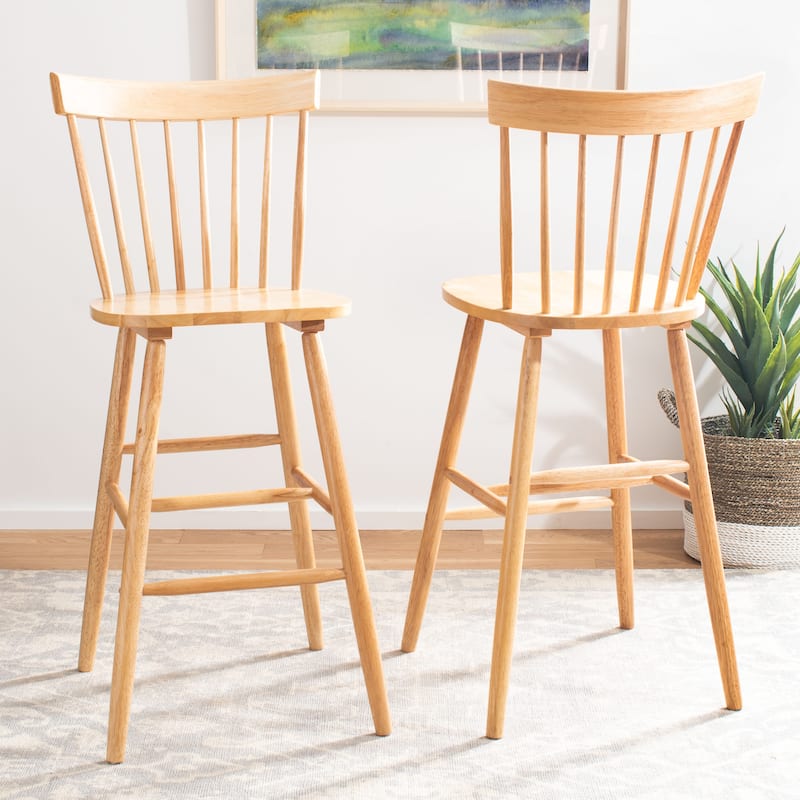 SAFAVIEH Belva 30-inch Spindle Farmhouse Bar Stool (Set of 2) - 20" W x 21" D x 44" H - 20"W x 21"D x 44"H