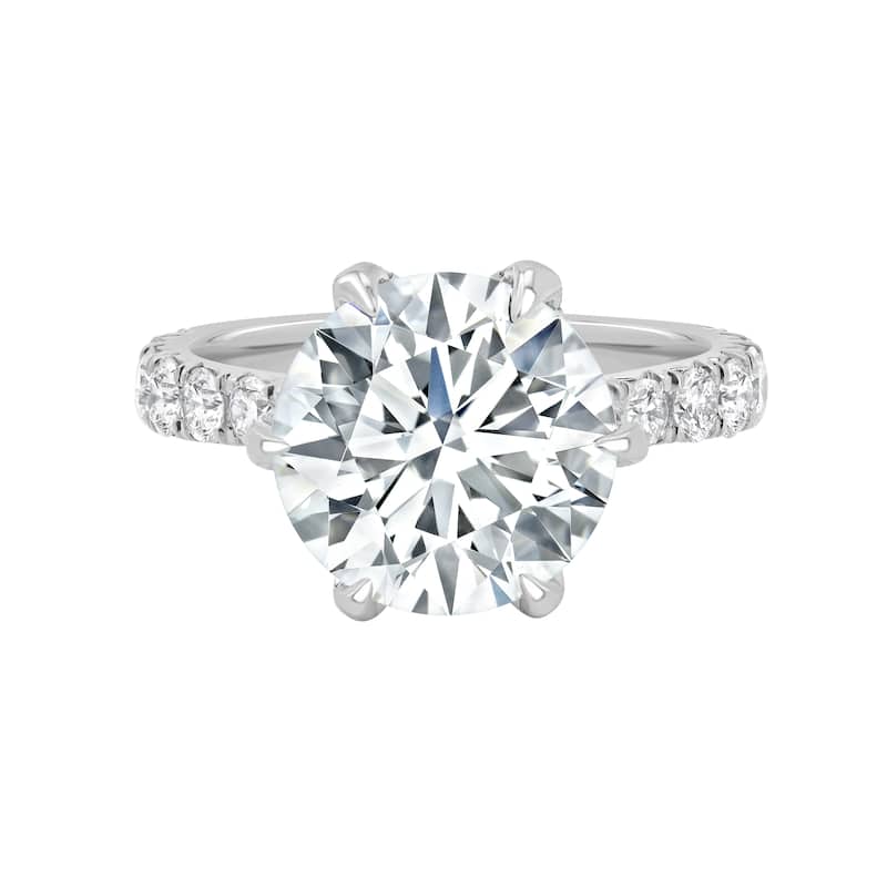 Auriya 14k Gold 6 1/4ctw Round 6-Prong Diamond Engagement Ring (F-G VS) - White - 8
