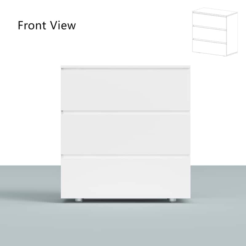 3 Drawer 32.3"H x 30.3" W Nightstand Chest Cabinet Dresser Bedroom Storage
