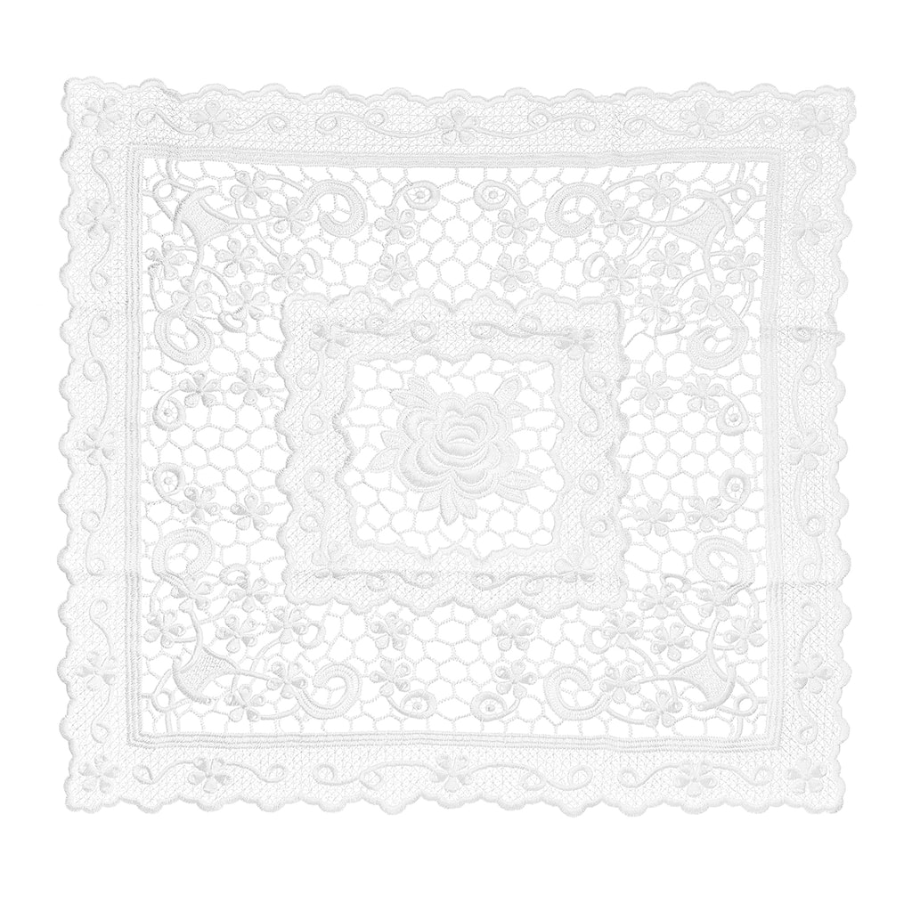 15x15-in Retro Lace Placemat Square French Crochet Doilies Coasters White