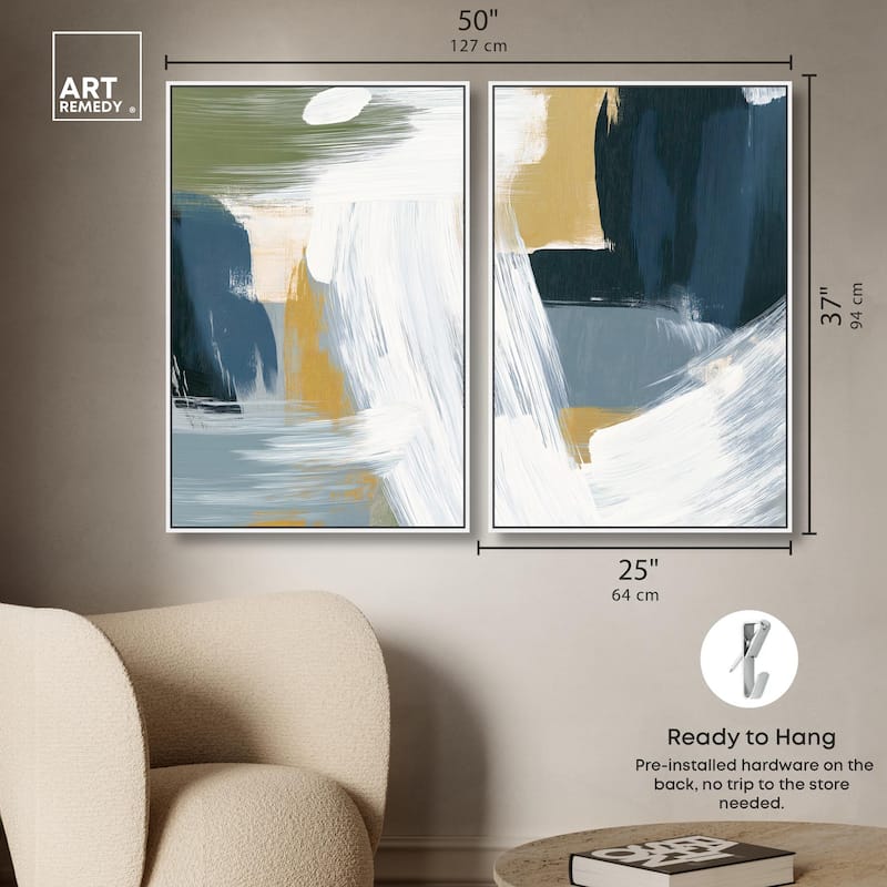 Textured Greens III Canvas Set of 2 by Art Remedy
