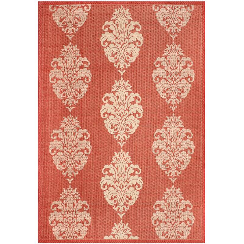 SAFAVIEH Courtyard Pauley Damask Indoor/ Outdoor Waterproof Patio Backyard Rug