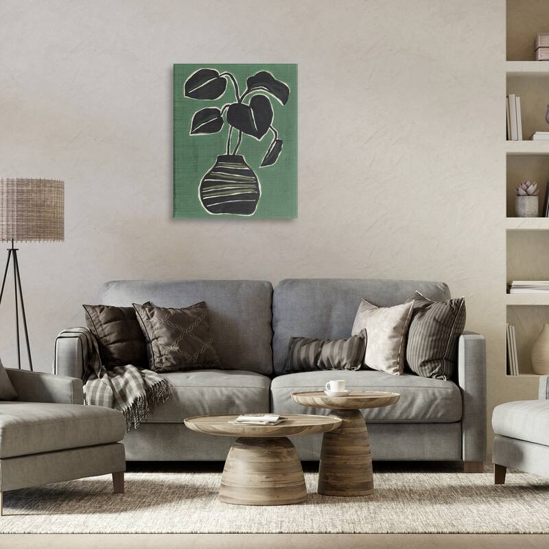 Stupell Green Hued House Plant Canvas Wall Art Design By June Erica Vess
