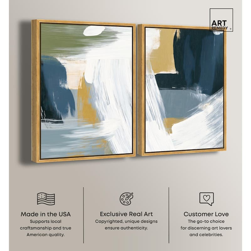 Textured Greens III Canvas Set of 2 by Art Remedy