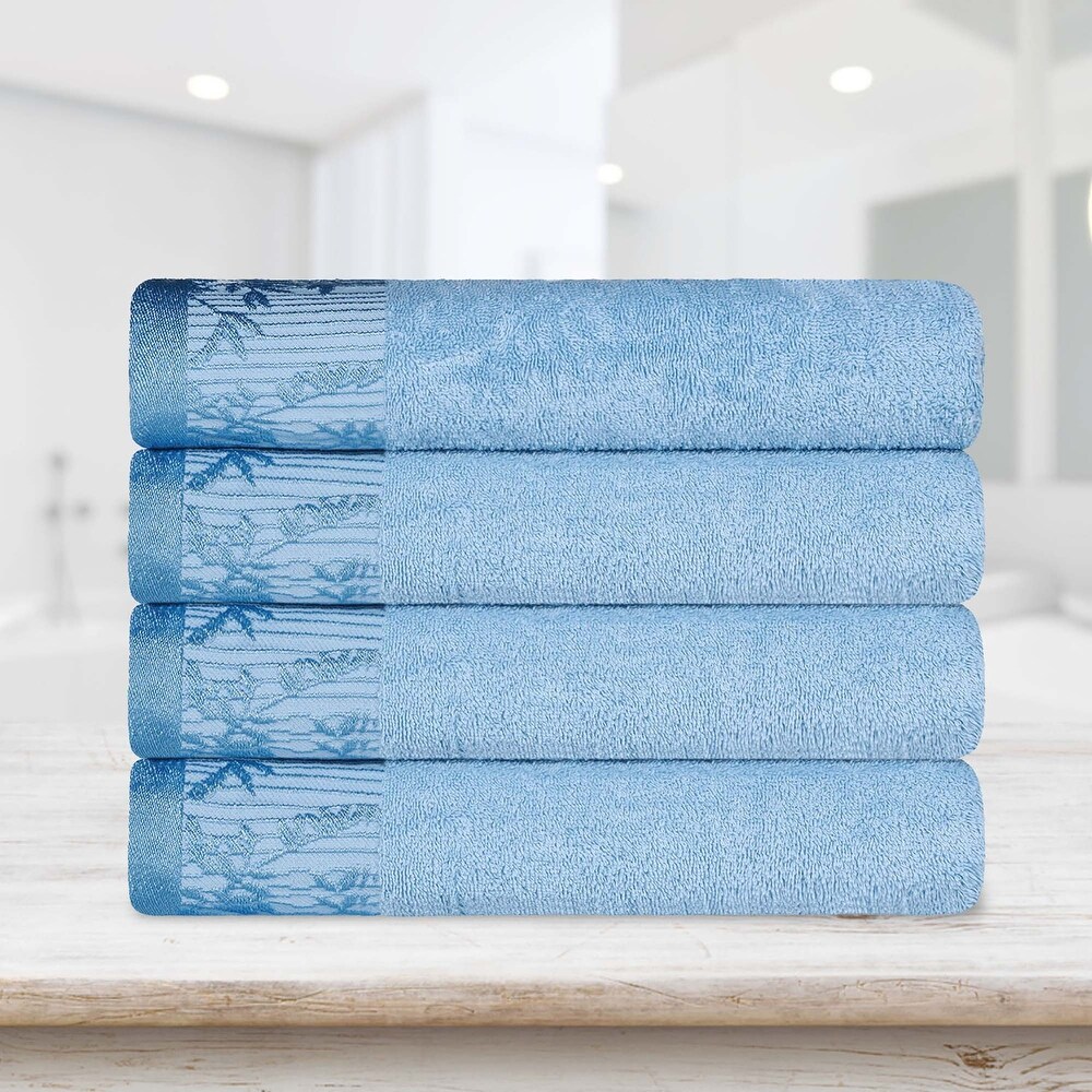 Blue floral bath towels best sale