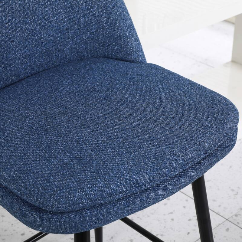 Counter Height Swivel Bar Stools Set of 2, 360° Swivel Upholstered Bar stools with Back and Metal Legs