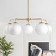 preview thumbnail 2 of 29, 5-Light Modern Linear Sputnik Branch Kitchen Island Light Clear Glass Globe Bubble Chandelier for Dining Room