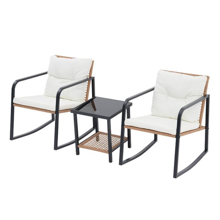 Outdoor 3 Piece Rocking Chair Furniture Chair Set