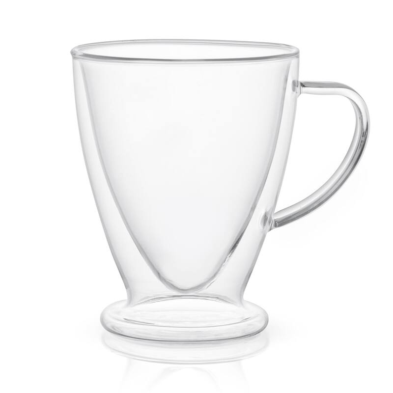 JoyJolt Declan Irish Double Wall Insulated Mugs, 15 Oz Set of Two Latte Glasses - 15 oz