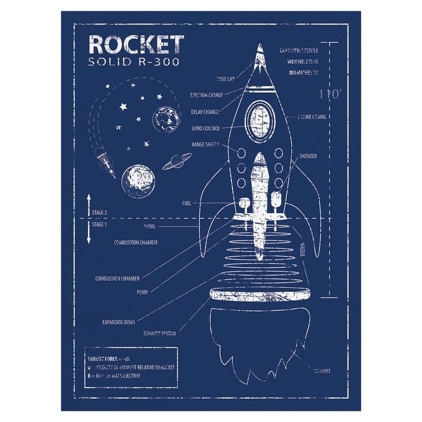 Reusable Rockets Blueprint Rocket Blueprint Canvas Art Print - Bed Bath & Beyond - 38919062