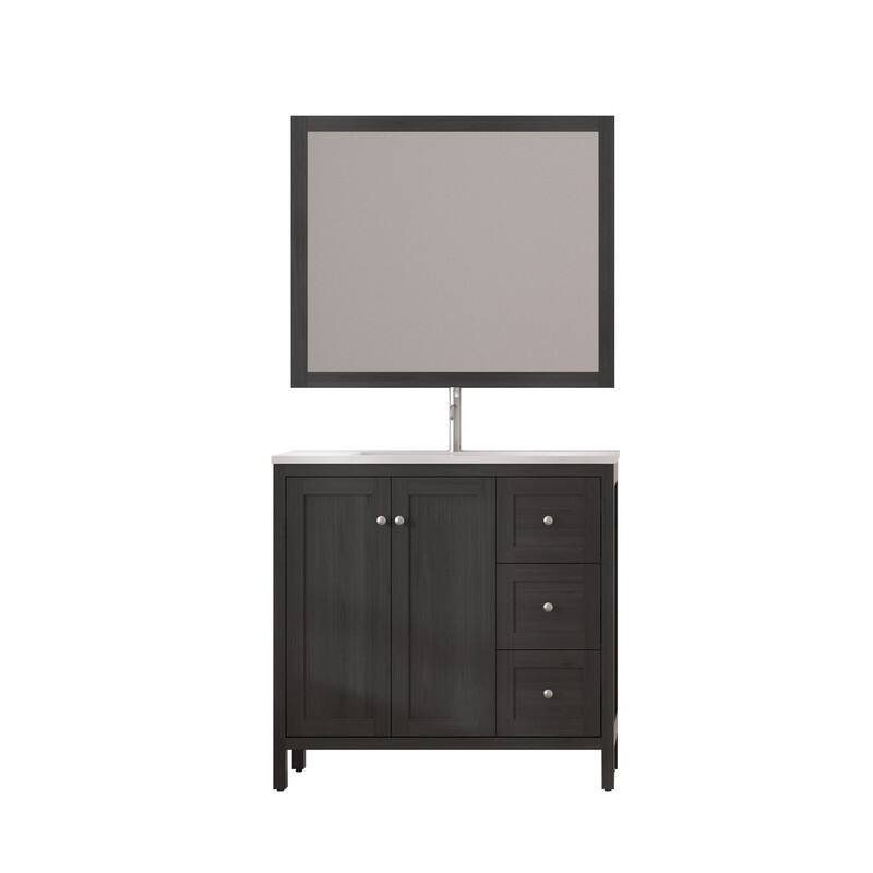 36" Bathroom Vanity Modern Bathroom Cabinet with Basin Top