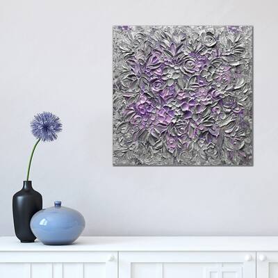 iCanvas "Cotton Candy Florals - Purple Gray" by Nada Khatib Canvas Print