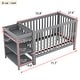 preview thumbnail 27 of 25, Convertible Crib/Full Solid Wood Bed with Changing Table, Adjustable Height, Nursery Bed