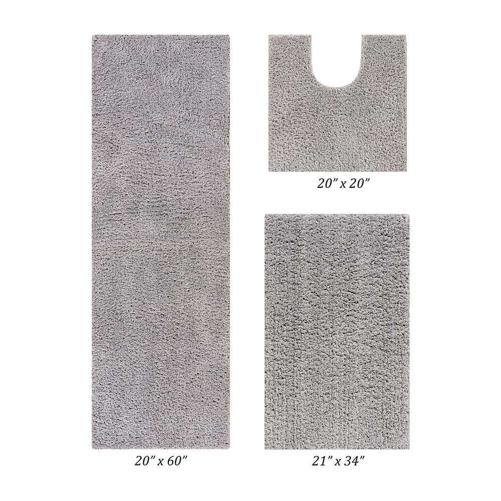 Better Trends Bath Rug Set 100% Micro Polyester Tufted Anti-Skid Latex Backing Bathroom Rugs for Shower, Sink Mats Micro Plush