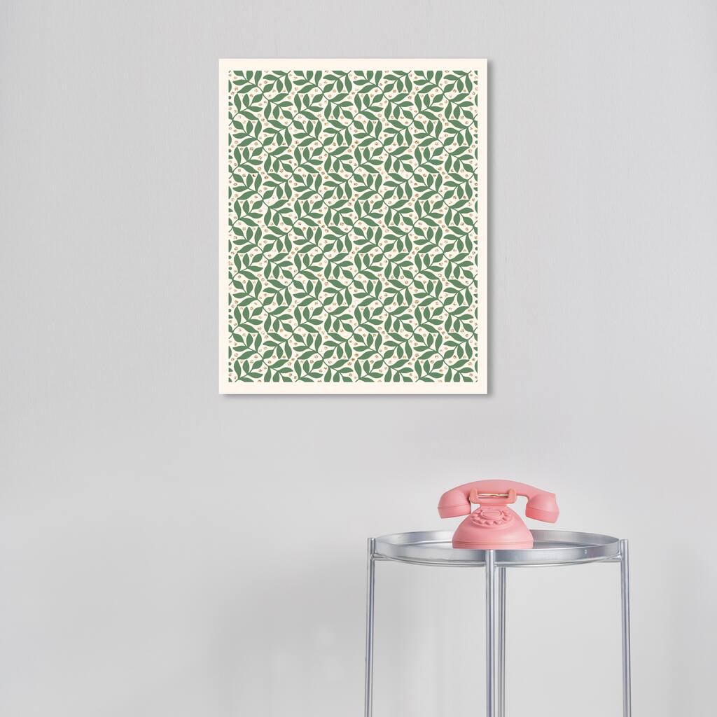 Wynwood Studio Canvas Floral and Botanical Leafy Pattern Glitter Green Modern & Contemporary Wall Art Canvas Print
