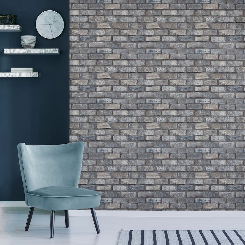 Fine Decor Darren Grey Loft Brick Wallpaper