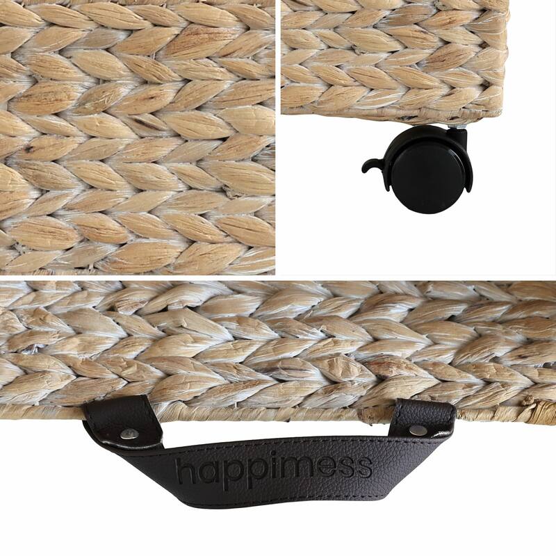 happimess 18.11" Handwoven Storage Bin with Wheels and Handles