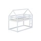 preview thumbnail 7 of 7, Twin over Twin Rubber Wood Floor Bunk Bed with Ladder & Guardrails, White