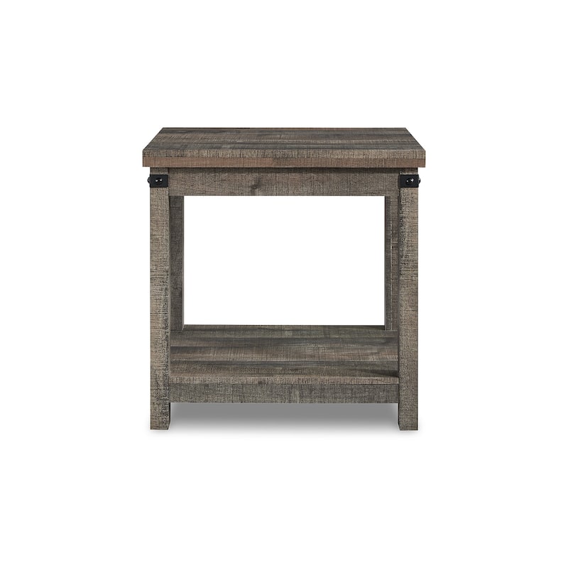 Signature Design by Ashley Hollum Rustic Brown End Table - 24"W x 24"D x 24"H