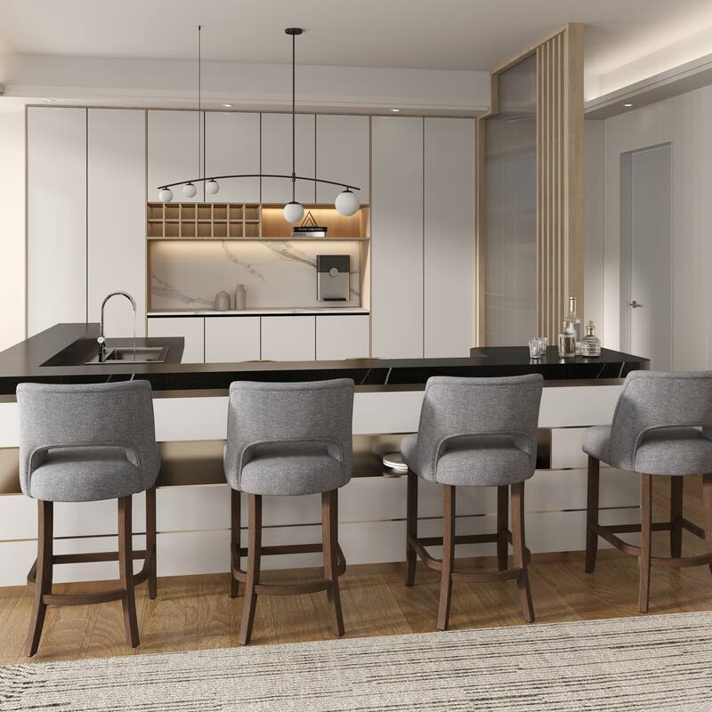 Set of 2/4/6 Wooden Bar Stools with Footrest/Counter Stools.