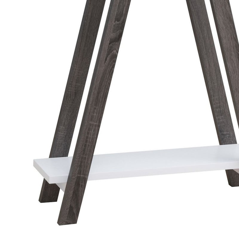 Baki 38 Inch Modern Wood Side Console Table, Corner Compartment - 11.5 L x 31.25 W x 37.5 H Inches