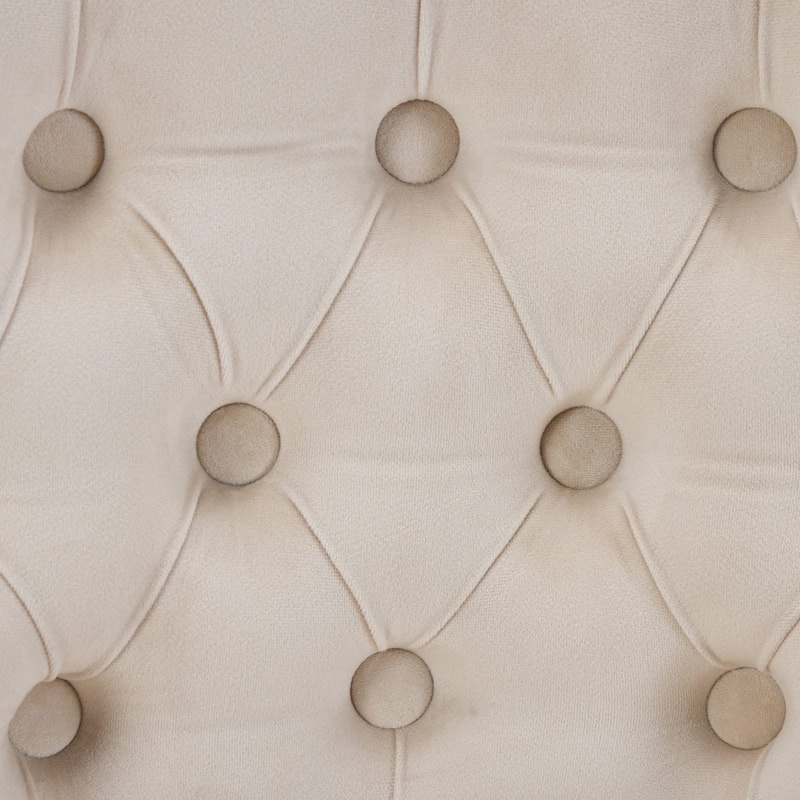 26" Counter Height Bar Stools Set of 2, 360°Swivel Stools with Back & Hand - Tufted Button - Trimmed Edges