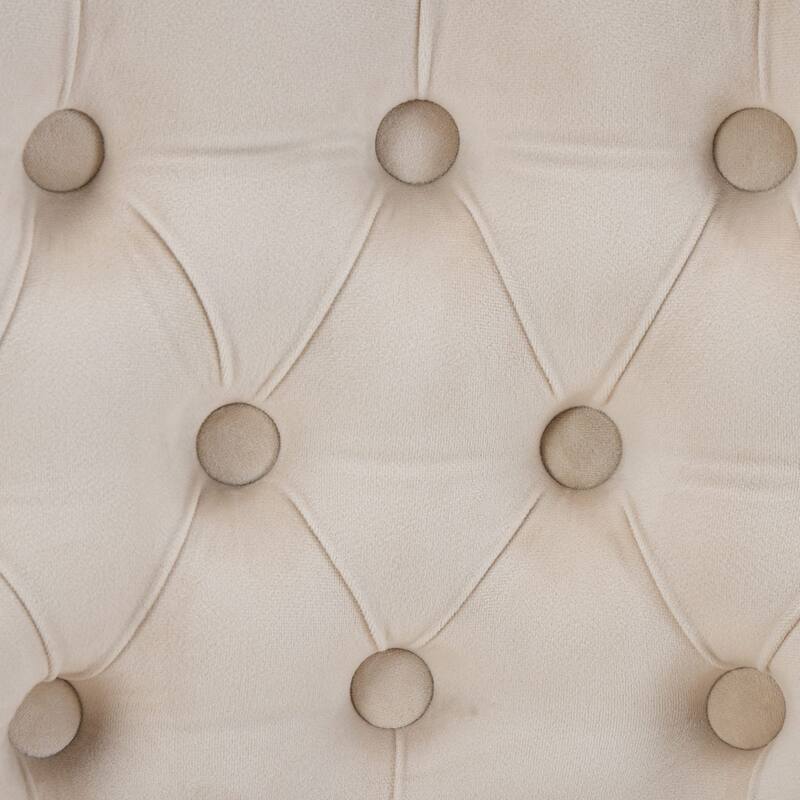 Velvet Upholstered Counter Height Bar Stools Set of 2, Tufted Button Swivel Bar Stools, Kitchen Counter Stools with Wood Legs