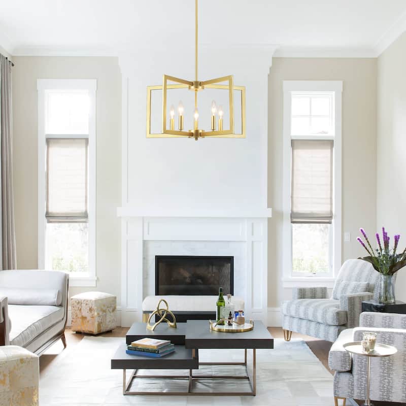 5-Light Modern Foyer Pendant Kitchen Island Candlestick Linear Chandelier Lighting for Dining Room