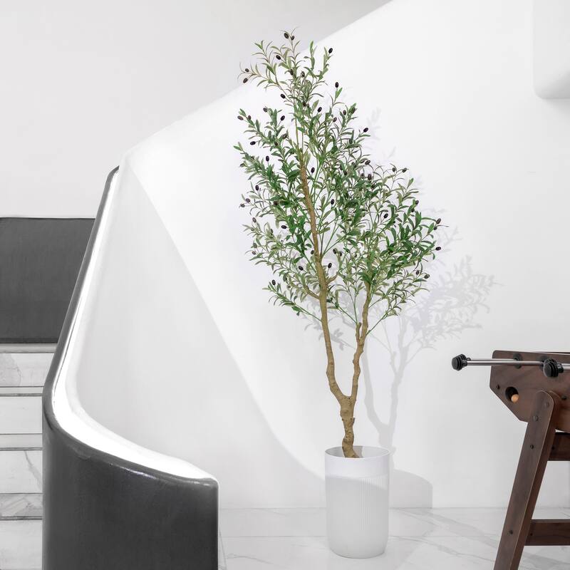 Artificial Olive Tree Indoor, 7FT Tall Fake Plants for Office Decor