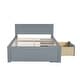 preview thumbnail 14 of 16, Full Size Platform Bed with Drawer And 2 Shelves, White