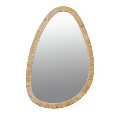 Rattan-Wrapped Mirror
