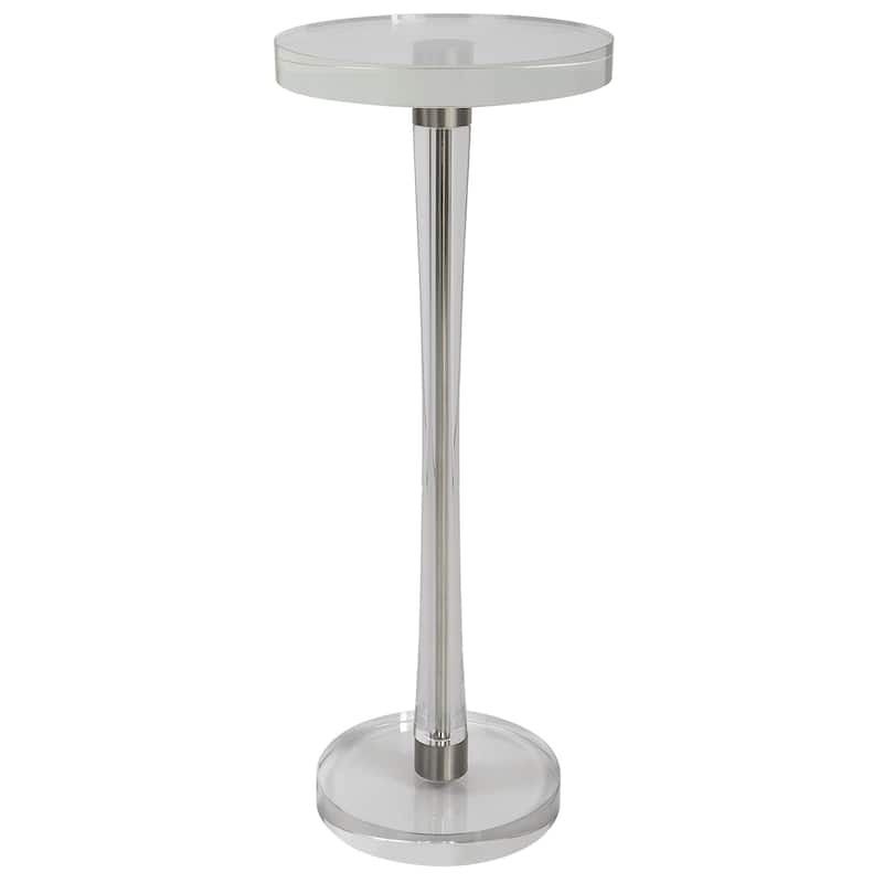 Crystal Round Top Drink Table - 22" - Silver and Clear
