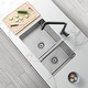 preview thumbnail 11 of 15, STYLISH 28 inch Stainless Steel 18G 60/40 Double Bowl Reversible Undermount Sink - 28" x 18" x 9"