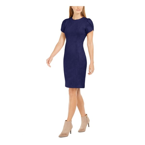 CALVIN KLEIN Navy Petal Sleeve Above