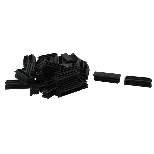 70pcs 15 x 50mm Plastic Rectangle Ribbed Tube Inserts End Cover Cap Furniture Glide Chair Sofa Feet Floor Protector