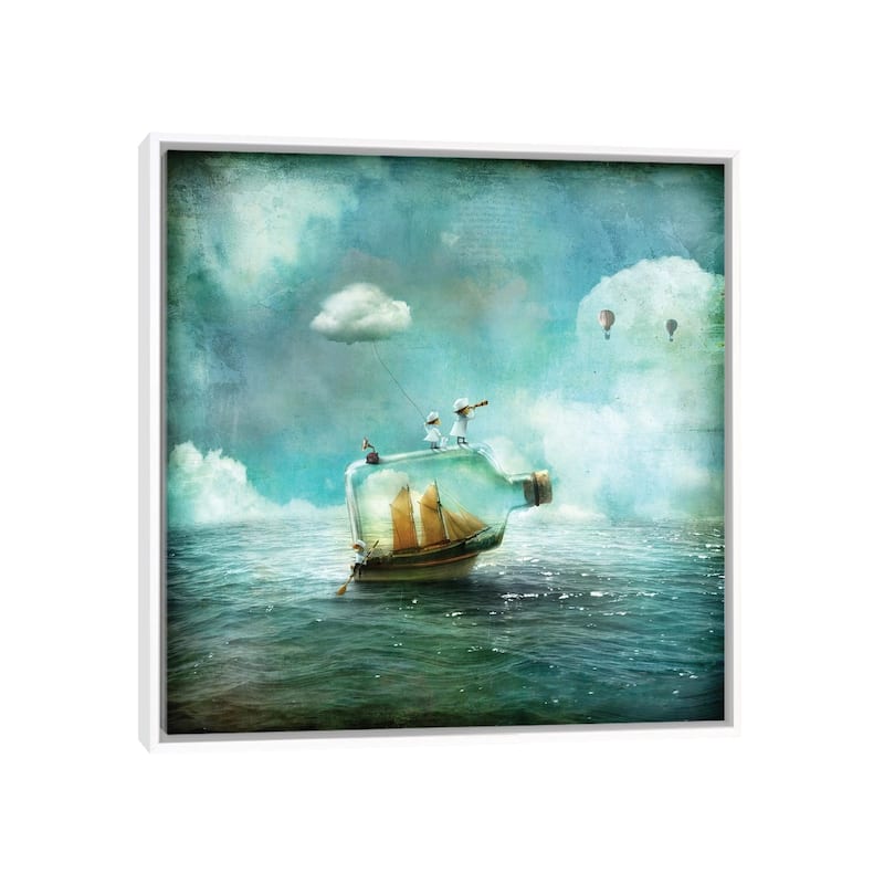 iCanvas "Juni" by Alexander Jansson Framed Canvas Print - White - 18x18
