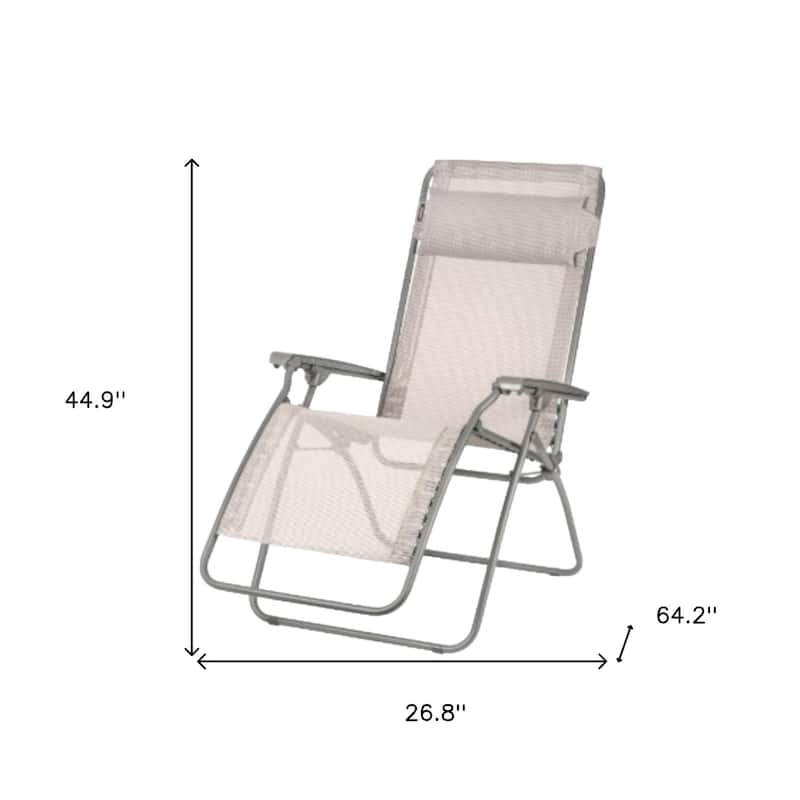 27 Inch Zero Gravity Chair with Cushion for Patio Garden or Poolside - 26.8” x 64.2” x 44.9”
