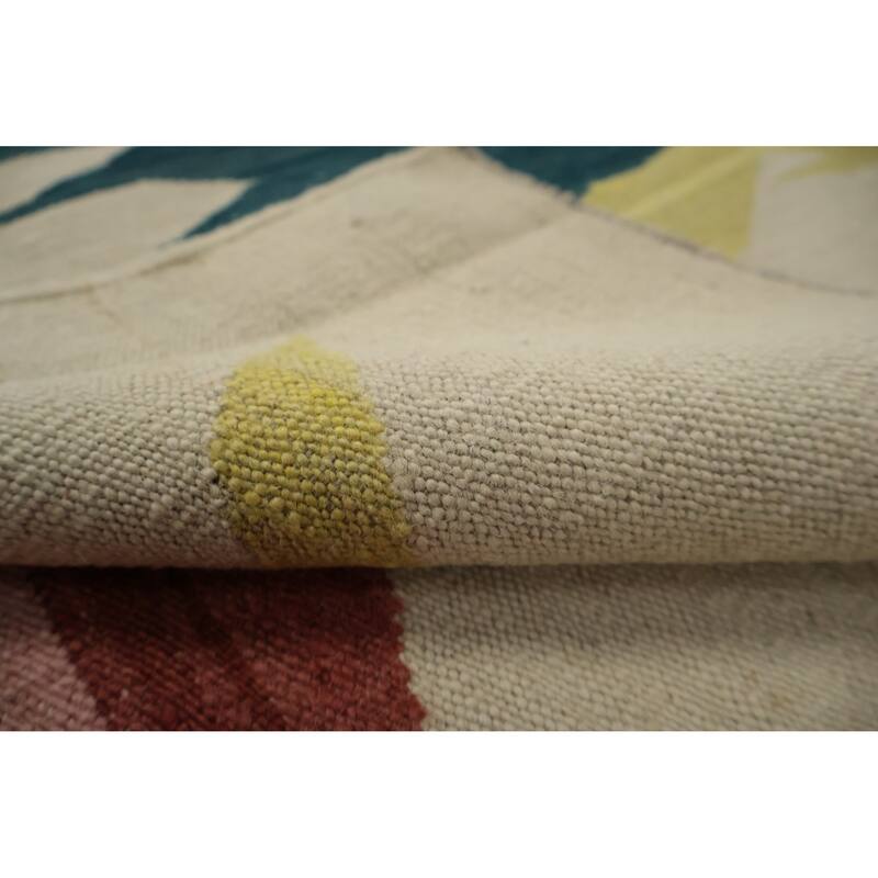 Hand Woven Oriental 100% Wool Carpet Southwestern Modern Multi-Colored Kilim Area Rug - 10' 1'' X 8' 4''